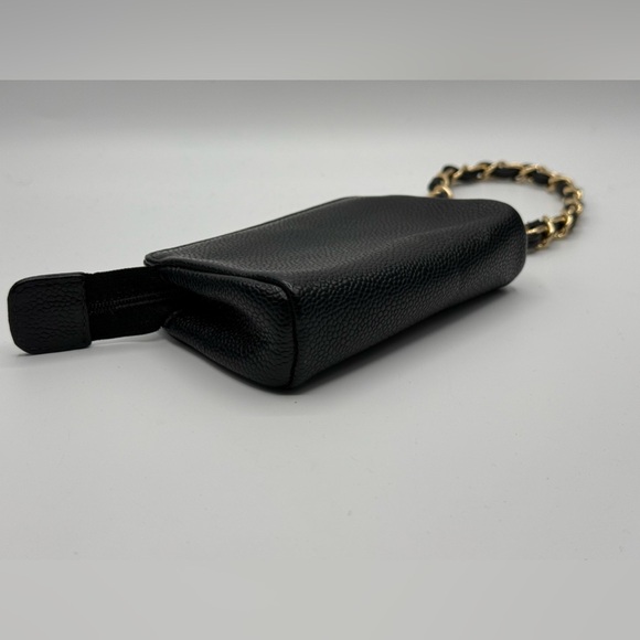 Authentic Chanel Caviar Leather Mini Pochette on Unbranded Added Wrist Strap - Picture 3 of 6
